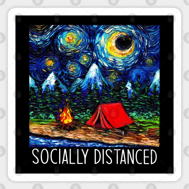 Socially Distanced Starry Night Camping Magnet by sagittariusgallery